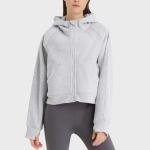 Winter Women's Casual Zip Up Hoodie Jacket Long Sleeve Hooded Sweatshirt With