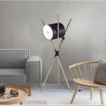 Walnut Leather Living Room LED Floor Lamp Nordic Danish Style 58x173cm