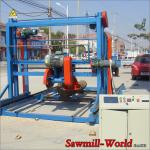 Round log circular saw sliding table sawmill, Big motor power Double Disc
