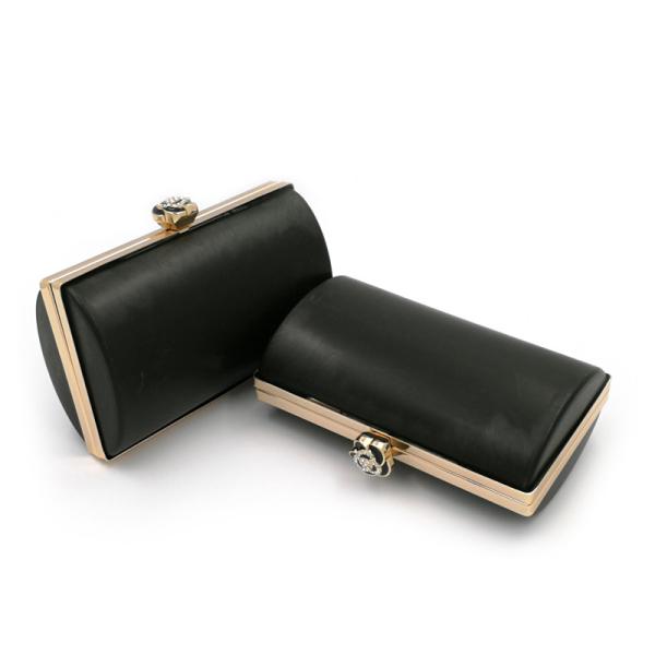 Wholesale Handbag hardware 17.8*10.8 cm gold custom metal box clutch frame purse