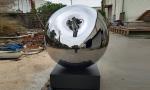Metal Polished Stainless Steel Fruit Apple Sculpture Outdoor Decoration