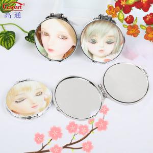 China Compact Little Petit Heart Shaped Mini Makeup Mirrors With Logo Custom and Portable factory