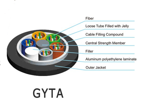 G652D Single Mode Armored Fiber Cable 6 Core With Loose Tube