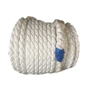 China Heavy Duty Nylon 60mm 8 Strand HMWPE Polypropylene Mooring Rope for Marine Equipment factory