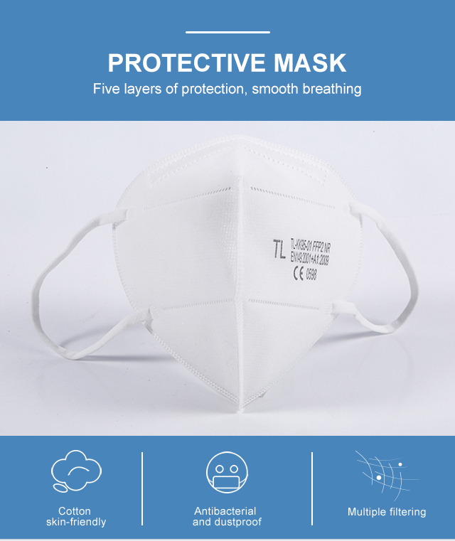 Factory Wholesale 5 ply KN95 Disposable Earloop Mask Folding Face Mask
