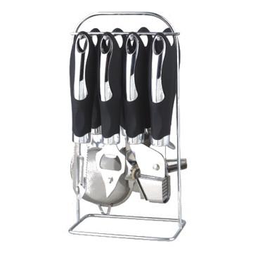 Food Grade Stainless Steel Kitchen Utensils Set with Rainbow Gadgets and Pizza