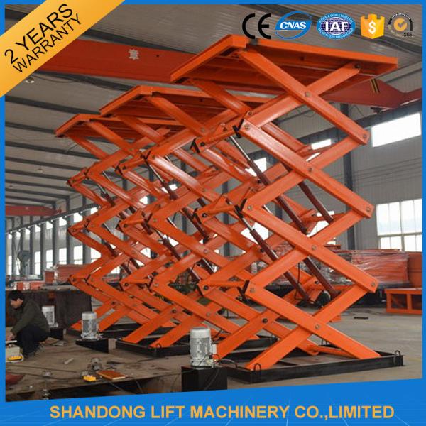 Adjustable Hydraulic Stationary Warehouse Mechanical Scissor Lift , Hydraulic