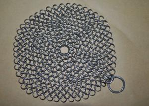 China SUS 304 5&quot; Cast Iron Skillet Scrubber Food Grade Round / Rectangle Shape factory