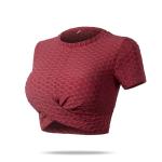 BSCI Womens Cropped T Shirt Short Sleeve Workout Crop Top 260g
