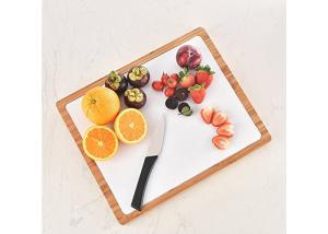 China Non Toxic Thick Wooden Chopping Board Natural Color With 6 Flexible Cutting Mats factory