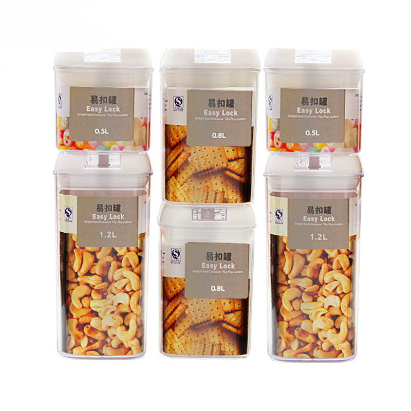 Custom LOGO Eco-Friendly BPA Free Crisper Food Grade Plastic Airtight Food Storage Container with Easy Lock Lids
