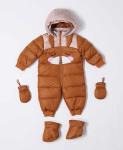 Bilemi 90% Newborn Romper Outdoor Long Sleeve Hooded Sky blue Caramel Pink Snow