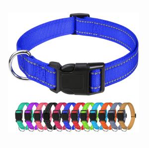 China Adjustable Safety Personalized Pet Collars Nylon Dog Collars With Buckle factory