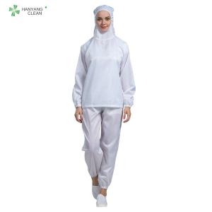 China White Anti Static Garments Polo Shirt Workwear With Conductive Fiber / Pen Holder factory