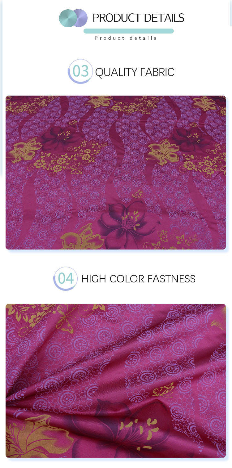 240cm Width Warp Knitted Cloth Bronzing Gold Powder Dispersed Printing Mattress Fabric