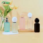 100ml 150ml PETG Flat Square Bottle Solid Pink Shampoo Lotion Bottle With Screen