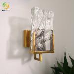 Gold Metal Clear Crystal Wall Lamp Nordic Bedroom Ice Cube Decorative