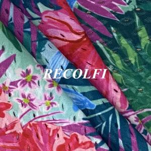China 200GSM Micro Fiber Stripe Activewear Knit Fabric Floral Design Warm Up Suit factory