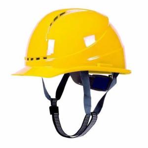 China Yellow Color Construction Worker Helmet Easily Adjustable To Fit Heads factory