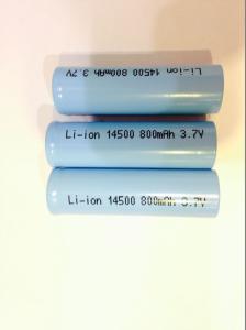 China 14500 3.7V Lithium Ion Rechargeable Batteries 800mAh For Backup Power factory