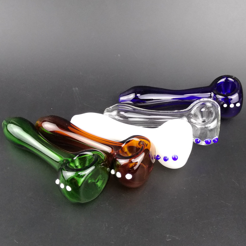 Convenient To Use Glass Hand Pipe With Thick Bowl Customized Logo