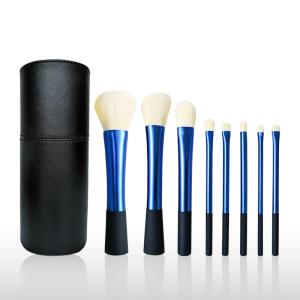 China 8PCS Portable Makeup Brush Thickened Aluminum Tube Cosmetic Brush With Case factory