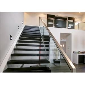Metal Floating Stairs , Modern Floating Stairs Single Invisible Stringer