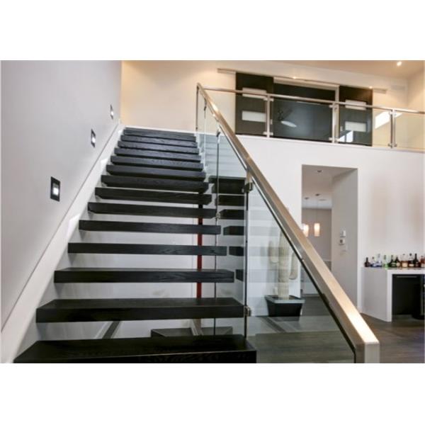 Metal Floating Stairs , Modern Floating Stairs Single Invisible Stringer