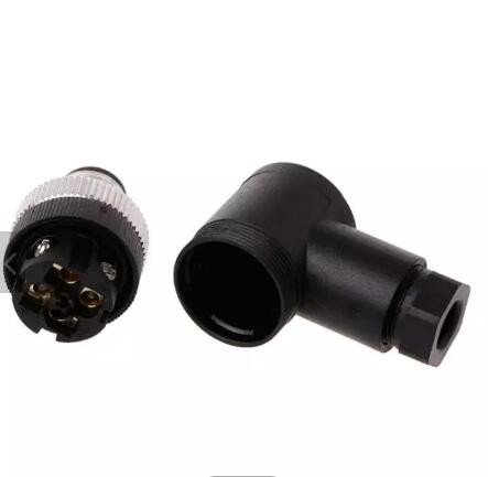 M12 Straight Angle IP67 4 5 8Pin AISG Sensor Connector PA66 Threaded Coupling