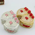 Double Heart Shape Metal Materials Jewelry Bracelet Box