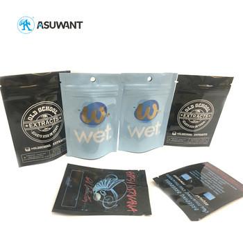 CMYK 3.5g Mylar Bags Smell Proof Zipper Pouch For Weed Marijuana