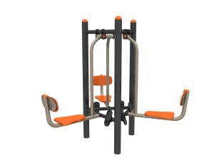 China Factory Price Body Building Outdoor Fitness Equipment Three-seated Sit Push Machine factory