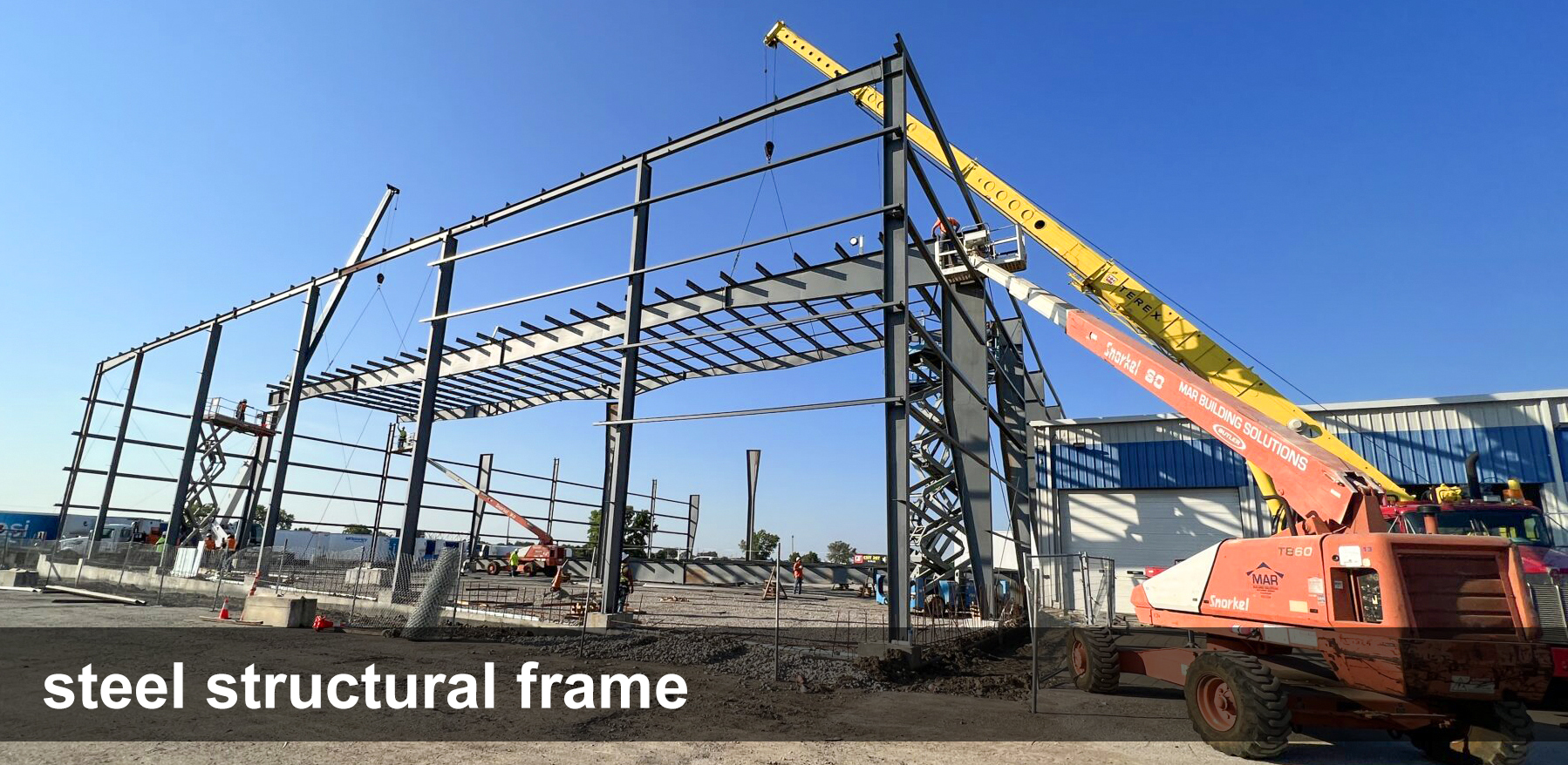 Grade Q345 Q235 Light Steel Main Frame Design Metal Prefabricated Warehouse Building