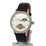Leather Skeleton Automatic Mechanical Watches For Men Stainless Steel