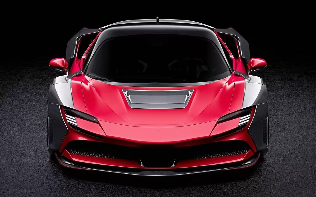 SF90 Ferrari Carbon Body Kit 2021 Widebody Kits ZE Style Wheel Arch
