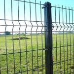 Galvanized Steel 3D Wire Mesh Fence With Square Post RAL 6005 Green