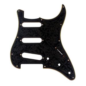 China 3Ply 11-Hole SSS Electric Guitar Pickguard Carved Flower Scratch Plate For ST Style Guitar Accessories Parts factory