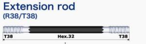 China HZJX T38 O1 Long Extension Rod 3050mm For Mining Constriction Tunneling factory