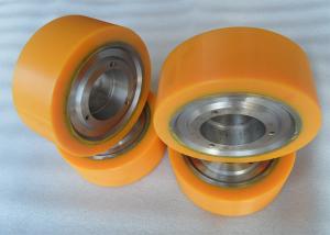 China Aging Resistant Industrial Bisque PU Polyurethane Wheels coating with Iron Core factory
