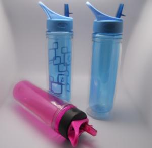 China Hot-selling Double wall tritan water bottle with straw factory