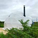 Semi Sphere Eco Living Geodesic Dome Tent PVC Fireproof Canvas