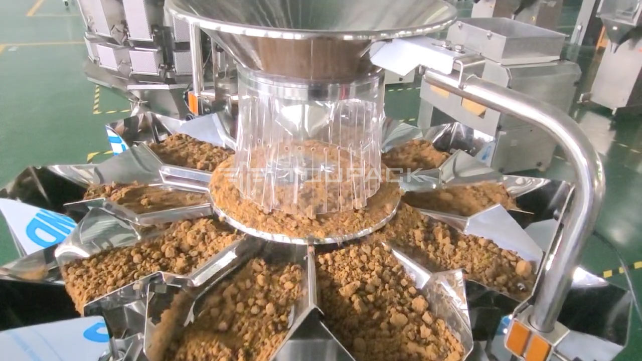 Vertical Brown White Sugar Packing Machine Food Salt Granule Automatic Multihead Weigher