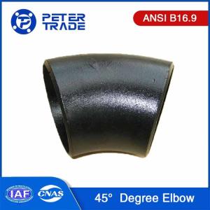 China ASTM A420 WPL6 ASME B16.9 Carbon Steel 3D Radius 45 Degree Elbow Pipe Fitting SCH20 SCH30 SCH40 factory