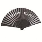Customize 21cm White Color Bamboo Engraved Logo Hand Fan for Wedding Party