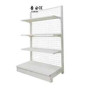 China Shanghai Supplier Supermarket Equipment Retail satilik market raflari white back net supermarket shelf grid shelves factory