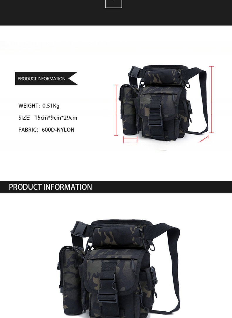 Outdoor Training Leg Bag Backpack For Camping 0.51kg/pc Physiological Curve Back