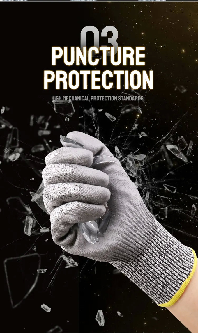 Wear Resistant Road Safety Products Polyester Nitrile Coated Glove