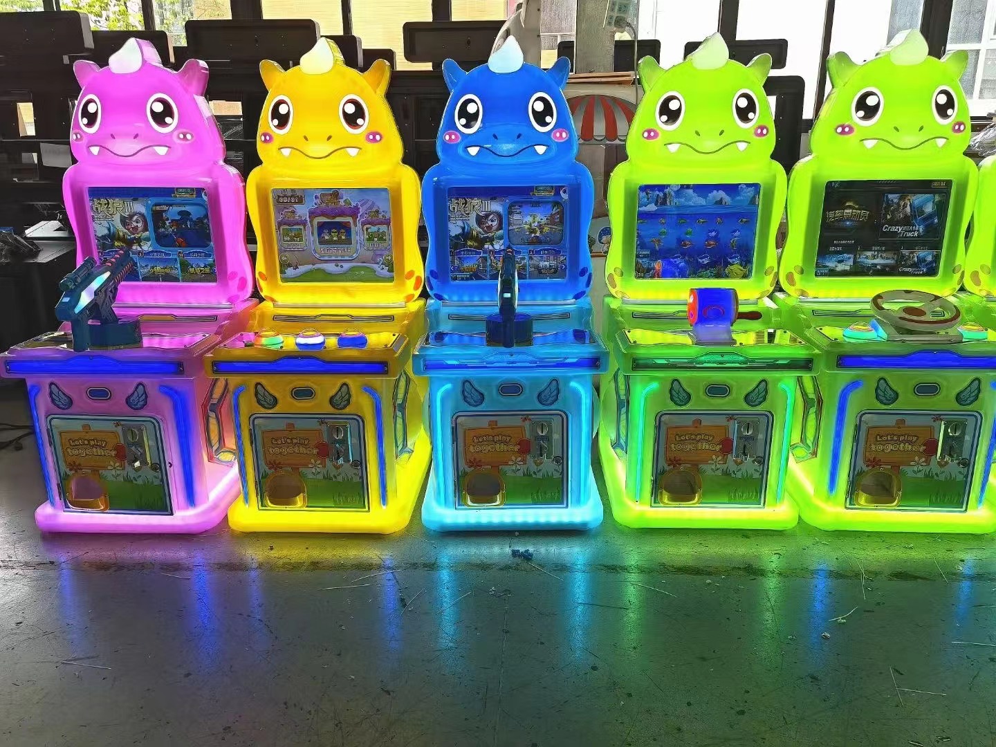 Dreamland factory sales baby racing car/ gun shooting/ pat music/ fishing/ panduora arcade kids game machine