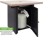 28 Inch 50000 BTU Propane Brazier Square Gas Fire Pit Table With Cover