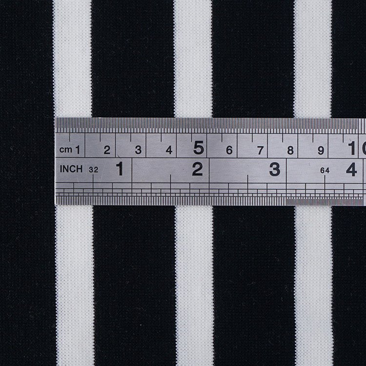 21S Organic Ribbed Cotton Fabric , 1*1 Striped Cotton Interlock Material
